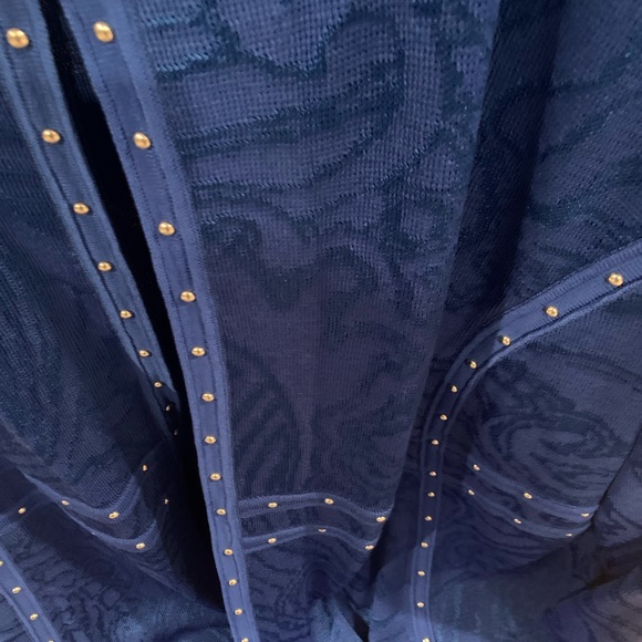 Ming Wang 1x jacket with silver nailheads in cobalt blue - Picture 6 of 10